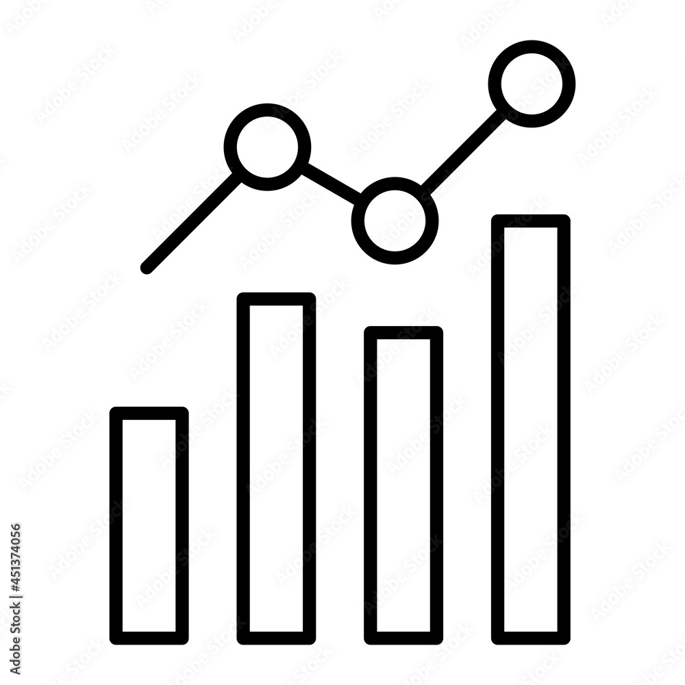 Graph Vector Outline Icon Isolated On White Background Graph Vector Outline Icon Isolated On White Background