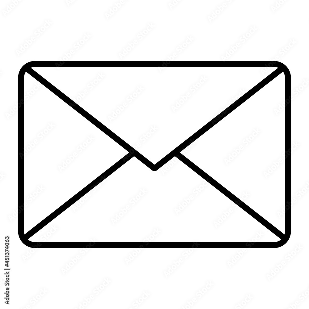 Email Vector Outline Icon Isolated On White Background Email Vector Outline Icon Isolated On White Background