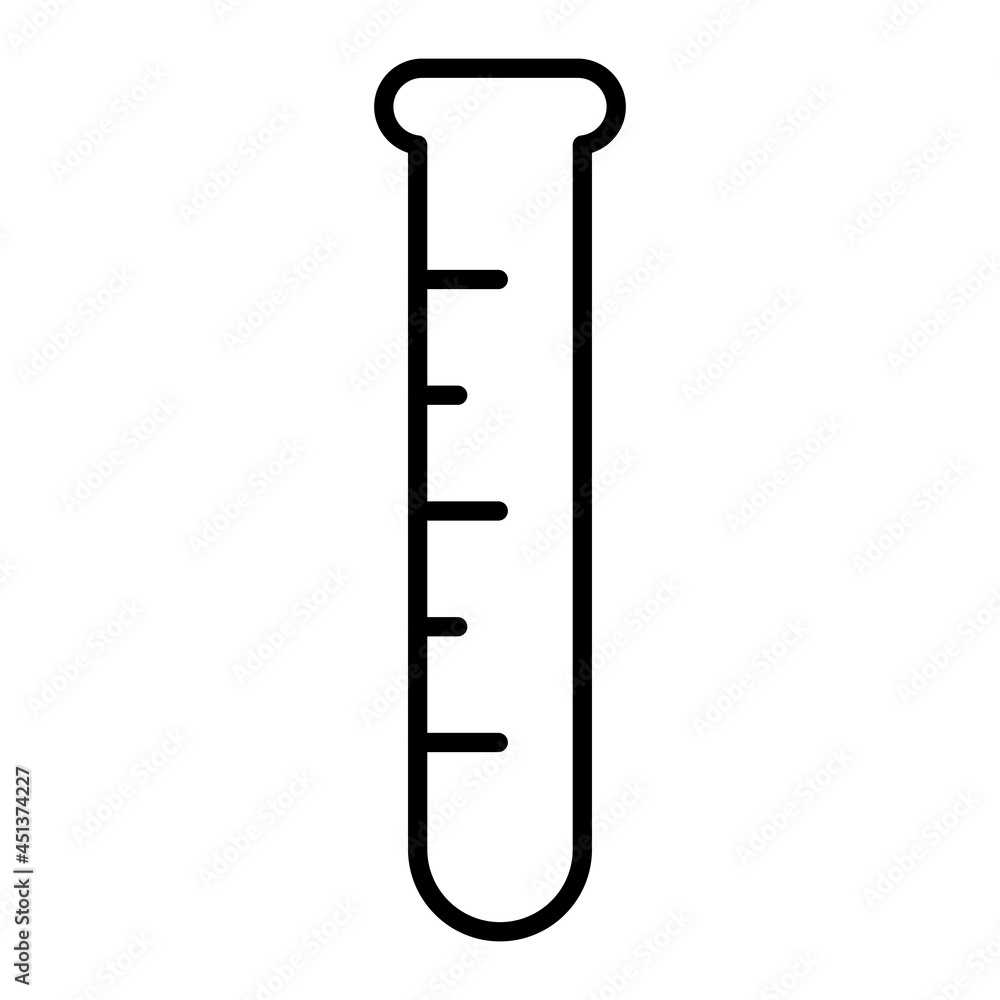Test Tubes Vector Outline Icon Isolated On White Background Test Tubes Vector Outline Icon Isolated On White Background