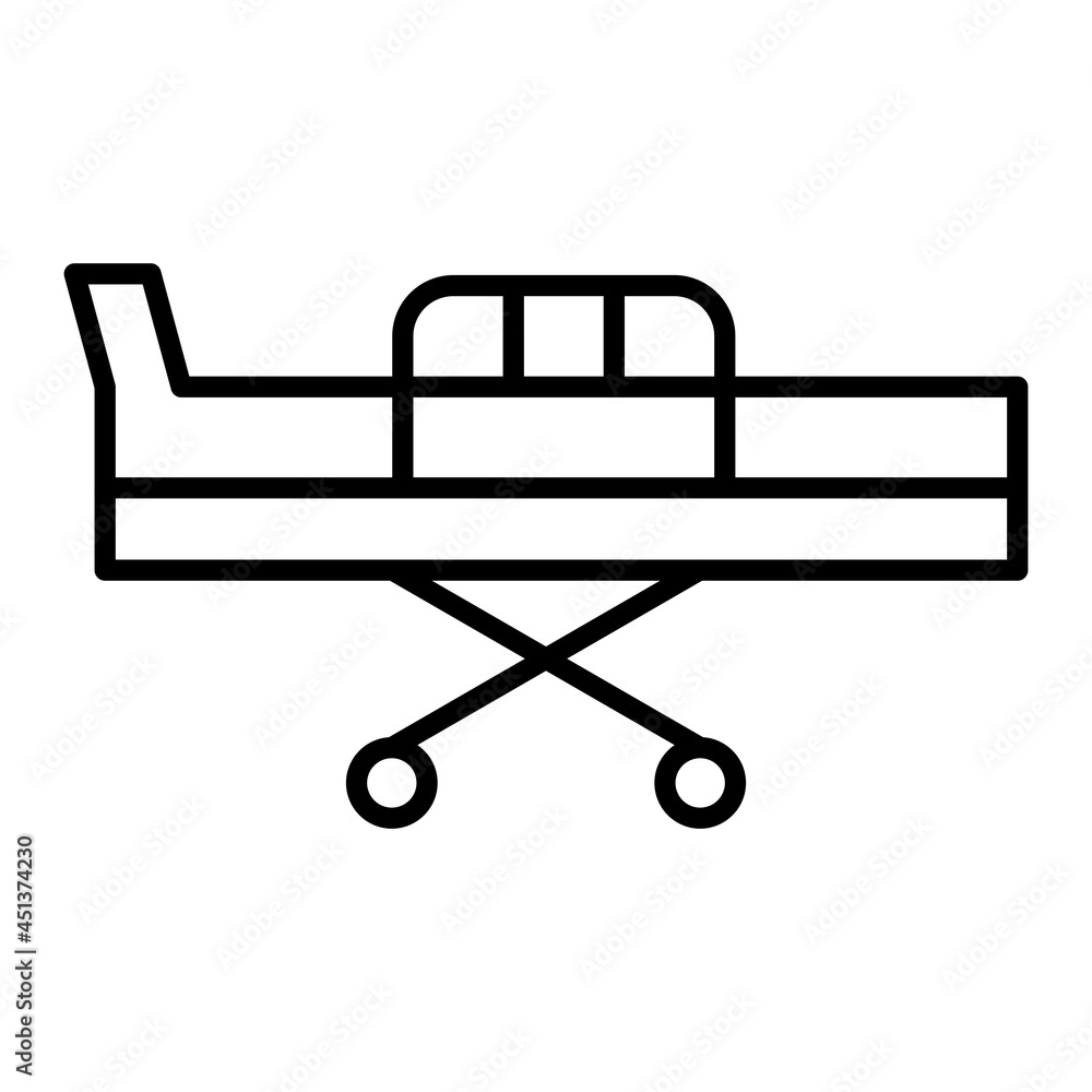 Stretcher Vector Outline Icon Isolated On White Background Stretcher Vector Outline Icon Isolated On White Background