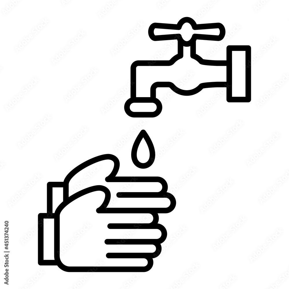 Hand Wash Vector Outline Icon Isolated On White Background Hand Wash Vector Outline Icon Isolated On White Background