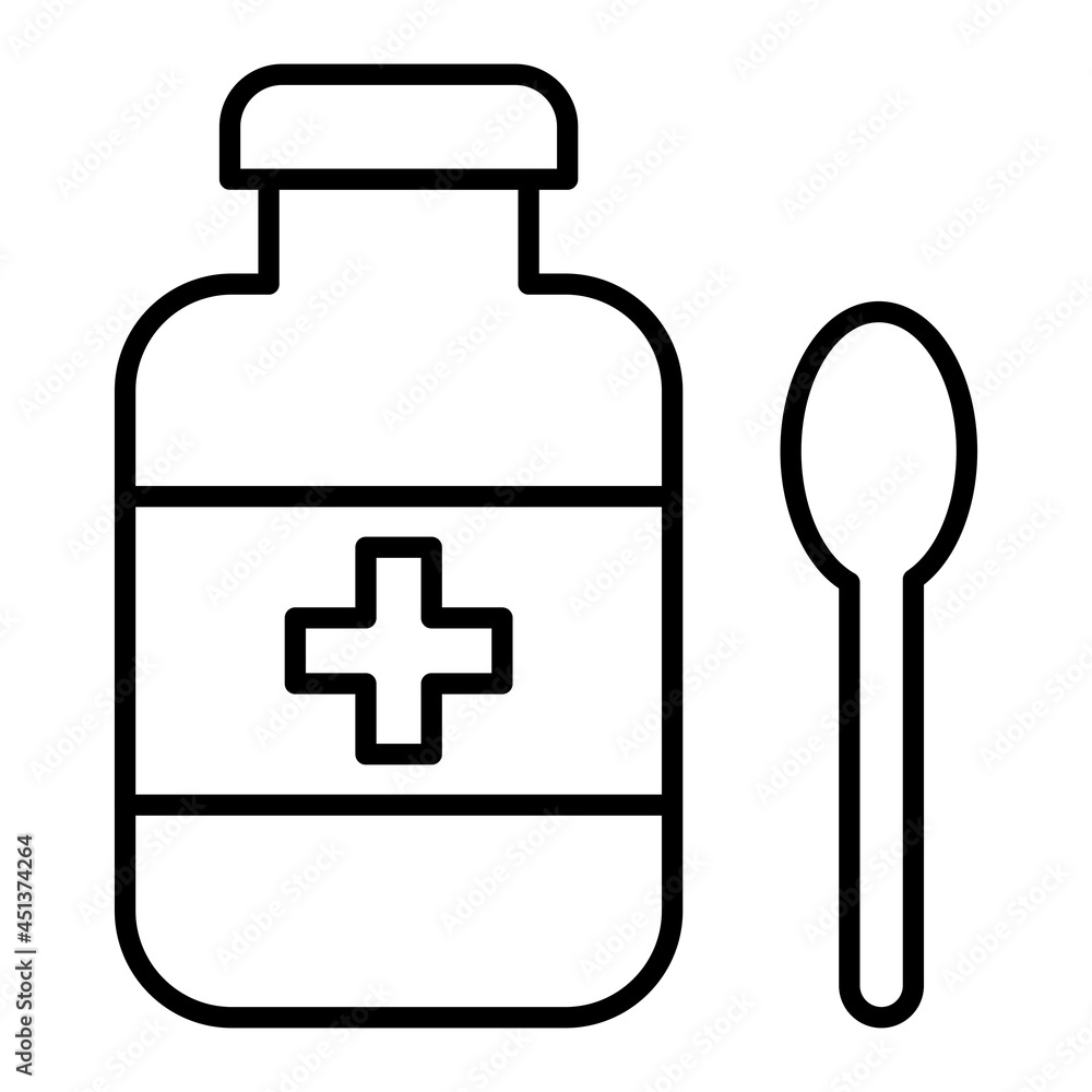 Syrup Vector Outline Icon Isolated On White Background Syrup Vector Outline Icon Isolated On White Background