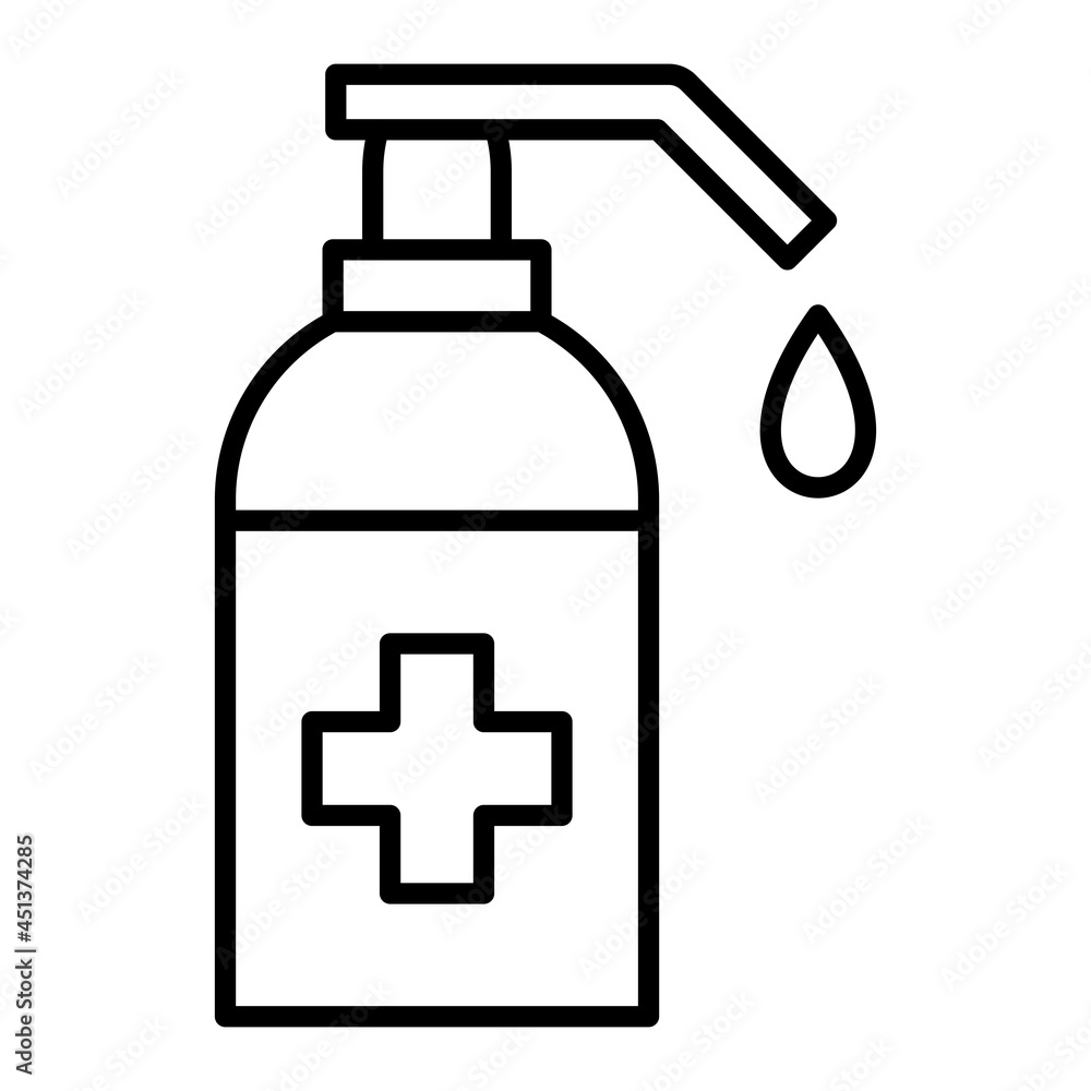 Antiseptic Vector Outline Icon Isolated On White Background Antiseptic Vector Outline Icon Isolated On White Background