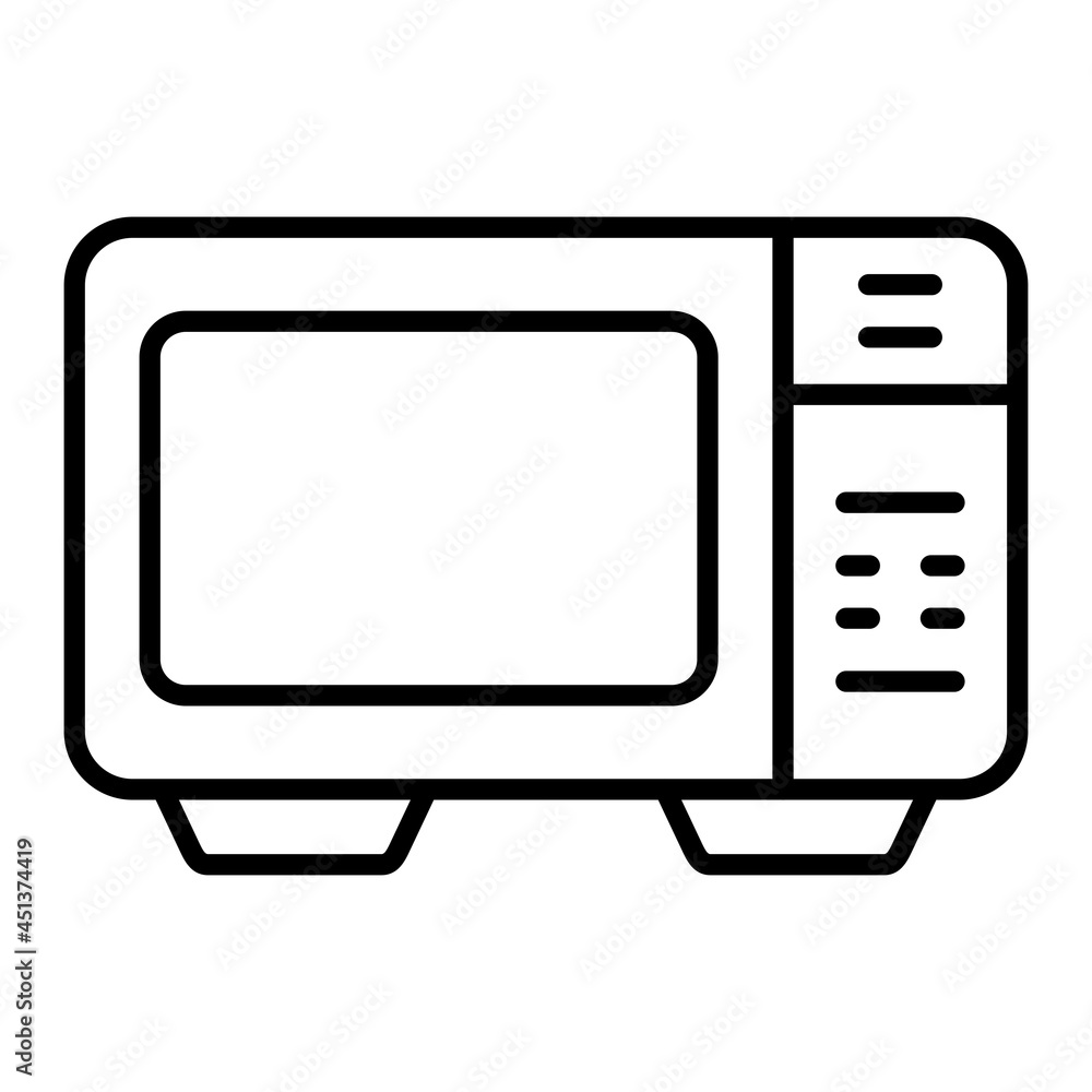 Microwave Vector Outline Icon Isolated On White Background Microwave Vector Outline Icon Isolated On White Background