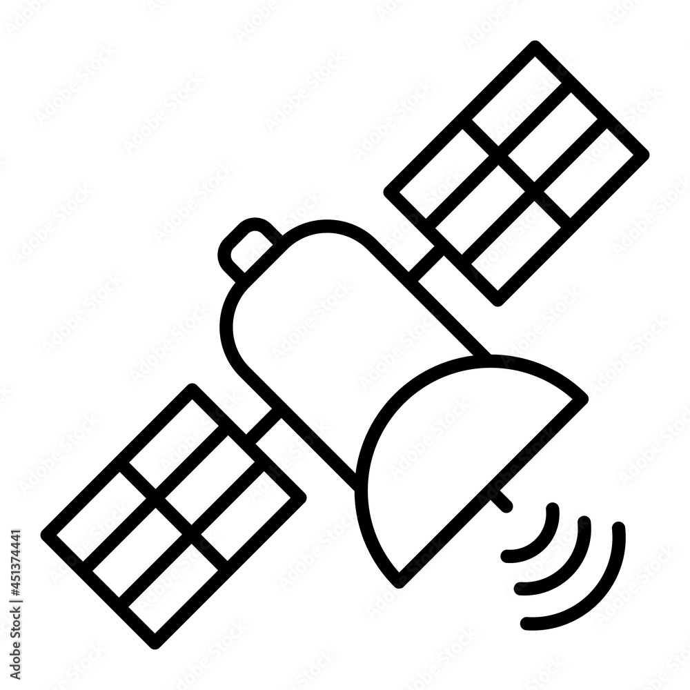 Satellite Vector Outline Icon Isolated On White Background Satellite Vector Outline Icon Isolated On White Background