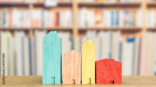 Fototapeta Naklejka Na Ścianę i Meble -  home wood  multi color  for property  or building concept 3d rendering.