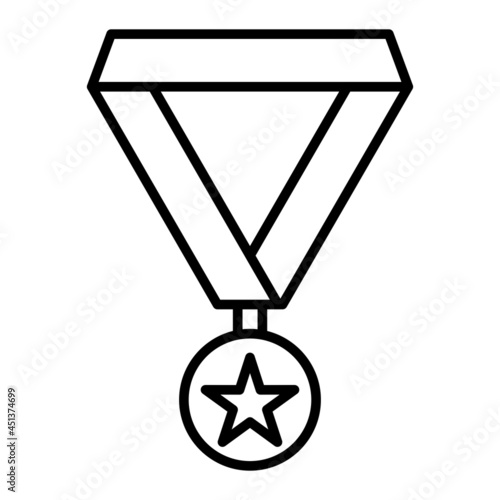 Award Vector Outline Icon Isolated On White Background