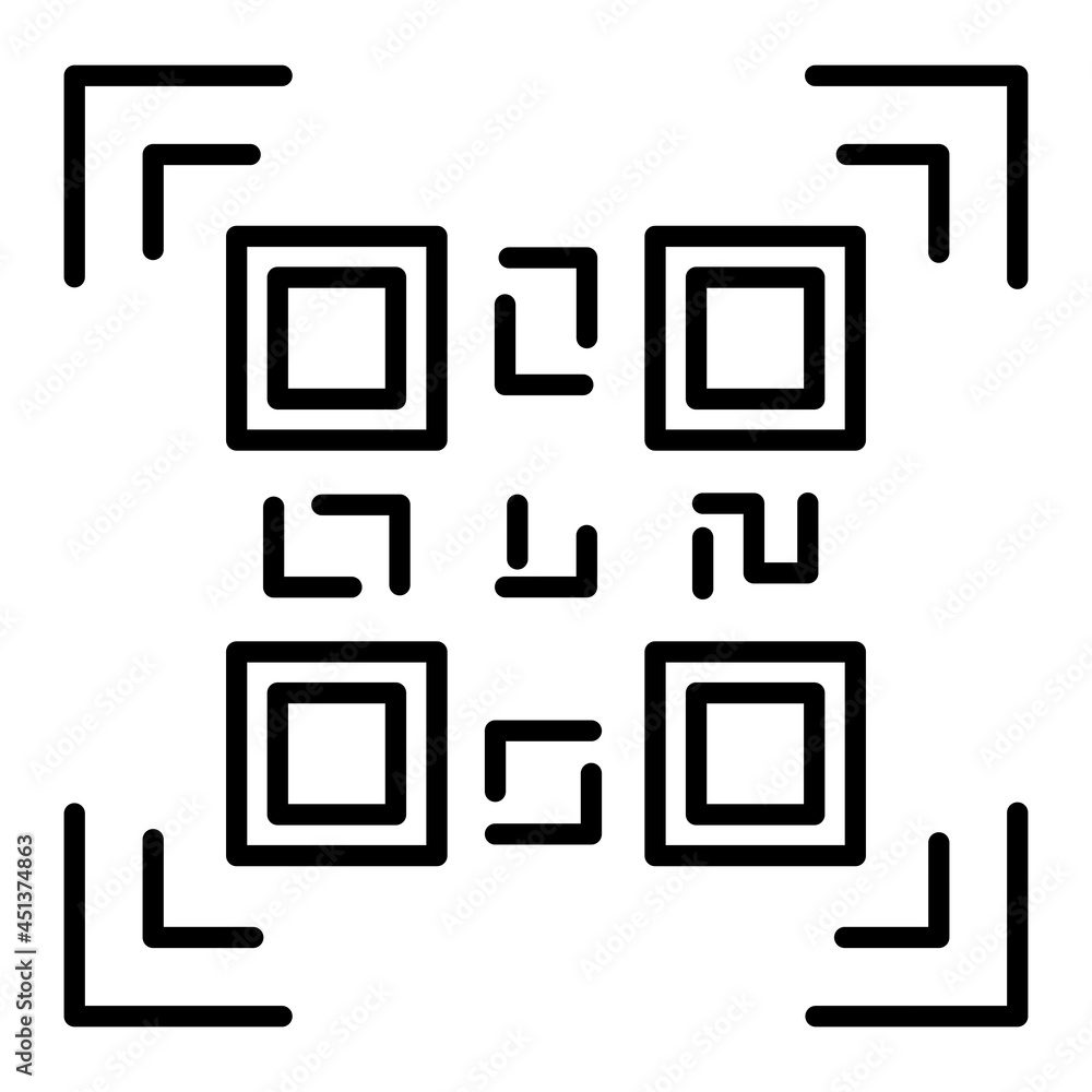 QR Code Vector Outline Icon Isolated On White Background QR Code Vector Outline Icon Isolated On White Background