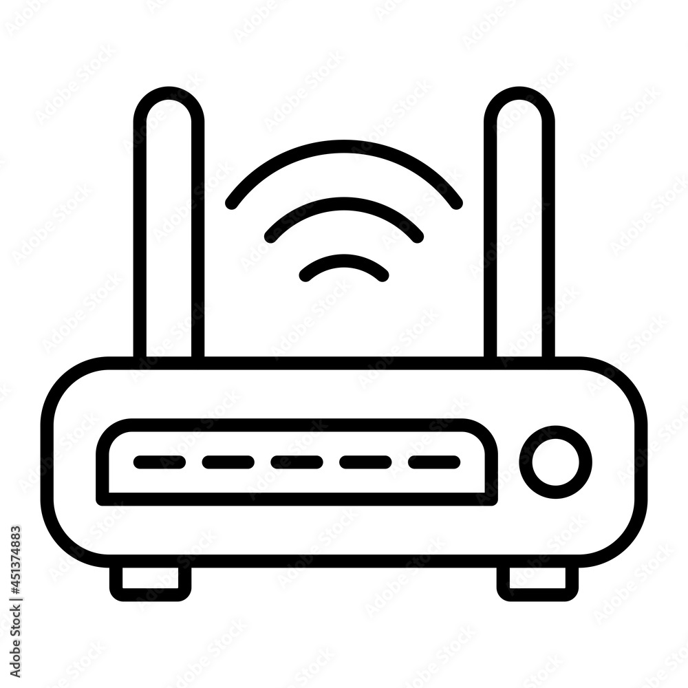 Router Vector Outline Icon Isolated On White Background Router Vector Outline Icon Isolated On White Background