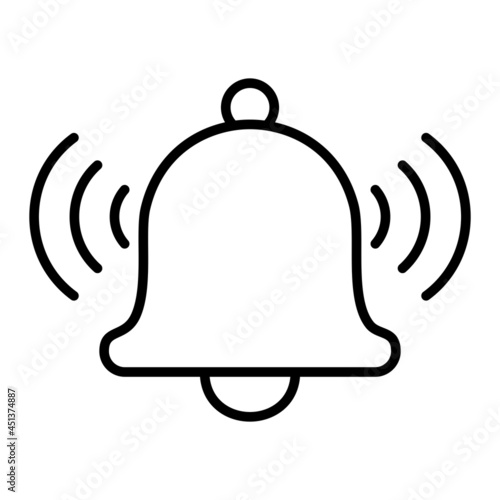 Notification Bell Vector Outline Icon Isolated On White Background
