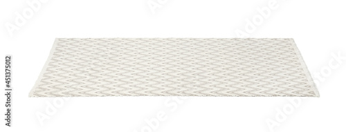Fotografie Light carpet with geometric pattern isolated on white