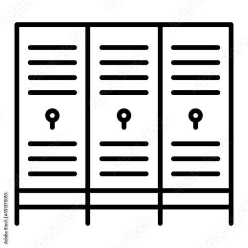 Lockers  Vector Outline Icon Isolated On White Background