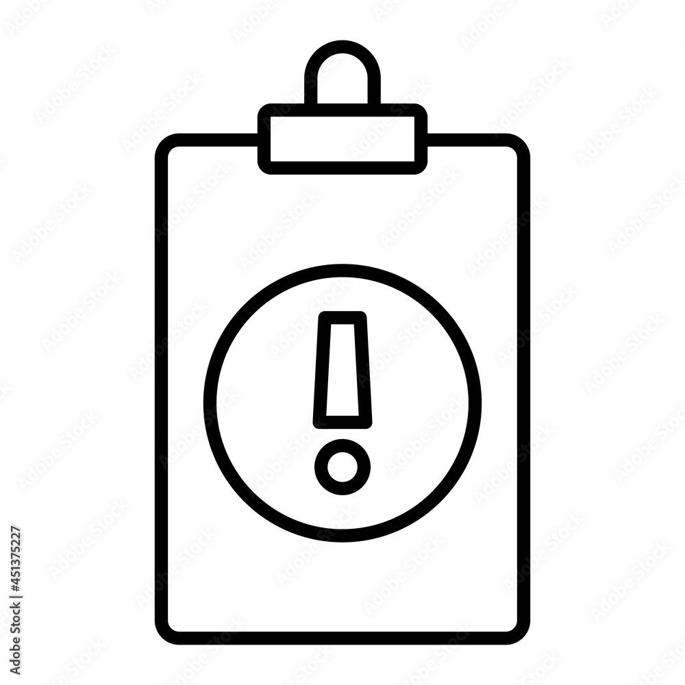 Exclamation Mark Vector Outline Icon Isolated On White Background Exclamation Mark Vector Outline Icon Isolated On White Background