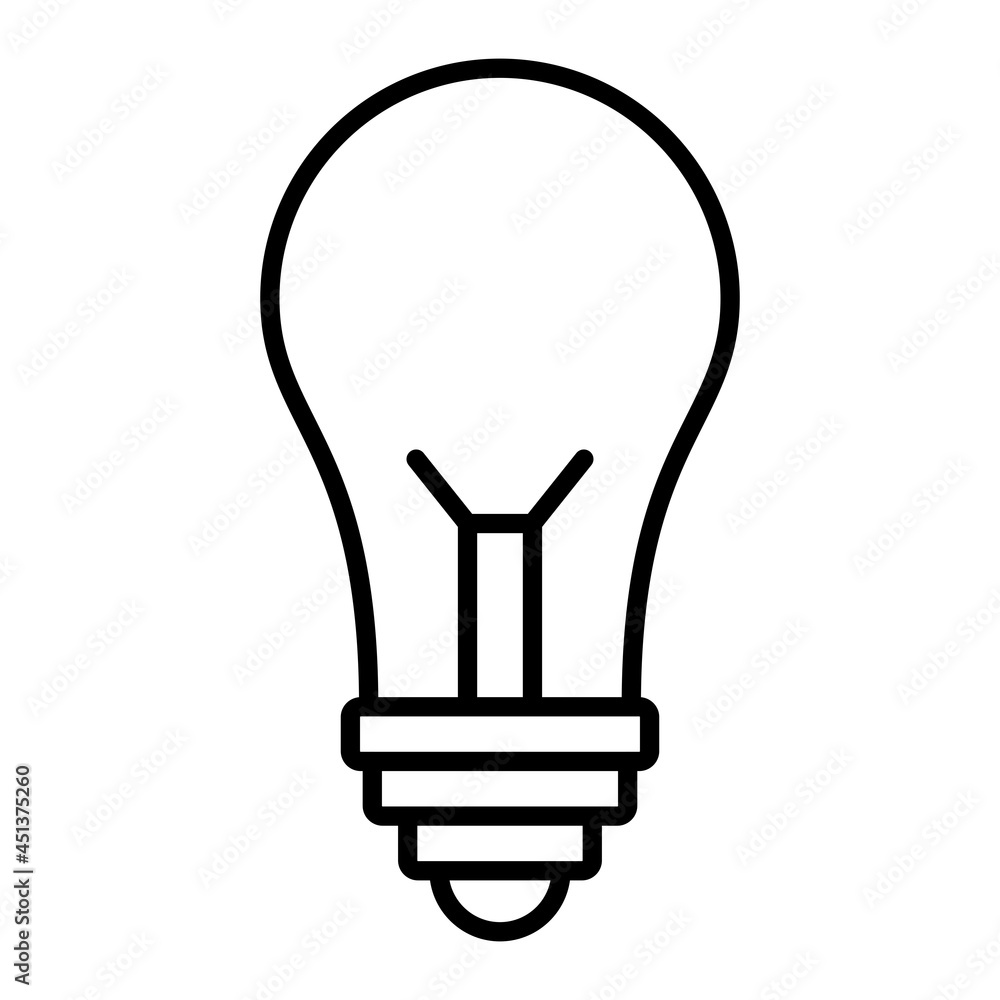 Light Bulb Vector Outline Icon Isolated On White Background Light Bulb Vector Outline Icon Isolated On White Background