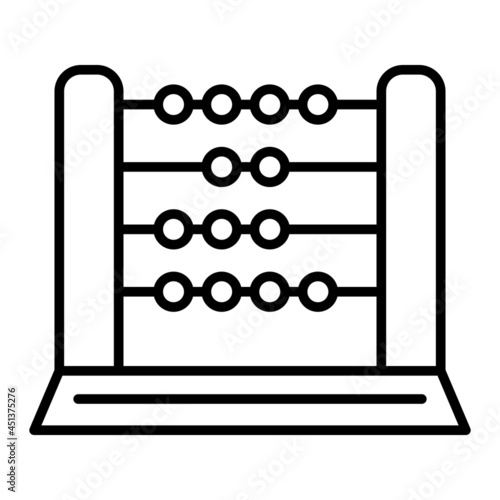 Abacus Vector Outline Icon Isolated On White Background