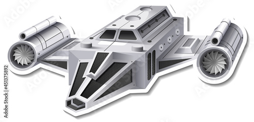 A sticker template with a fighter aircraft isolated