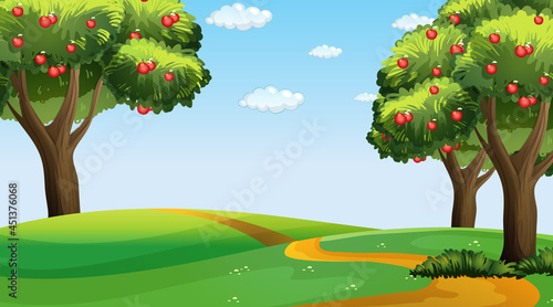 Blank nature park landscape scene at daytime