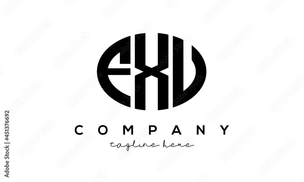 FXU three Letters creative circle logo design FXU three Letters creative circle logo design