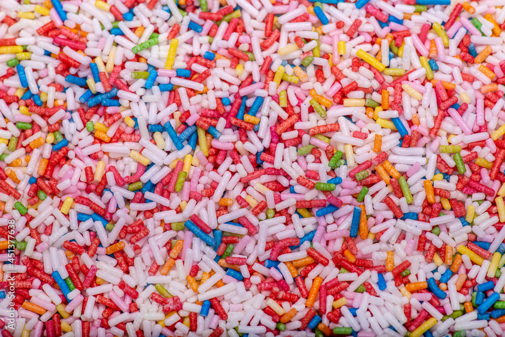 Texture, built from candy sprinkles Texture, built from candy sprinkles