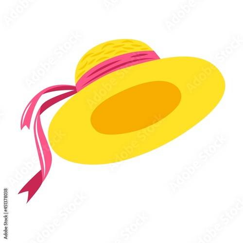 Sun hat. Beach headdress sun protection. A fashionable summer hat.