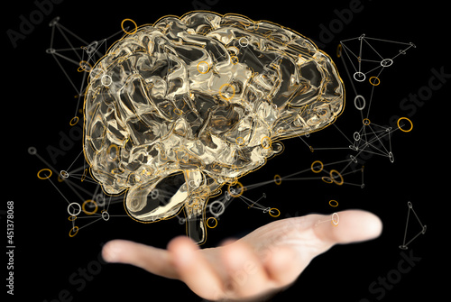 Brain. Digital brain. 3D Sc...