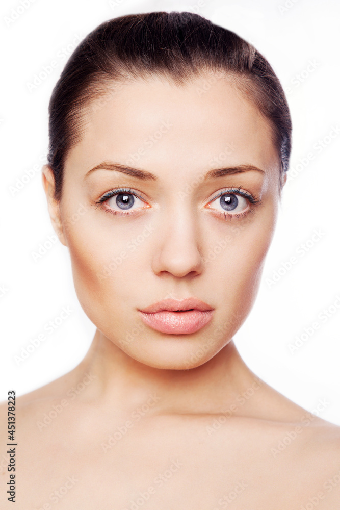 Beauty portrait of woman with healthy skin, Background for cosmetic