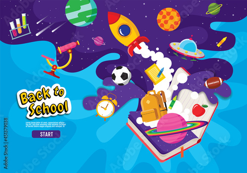 Back to school, Book Inspiration, banner design, vector illustration.