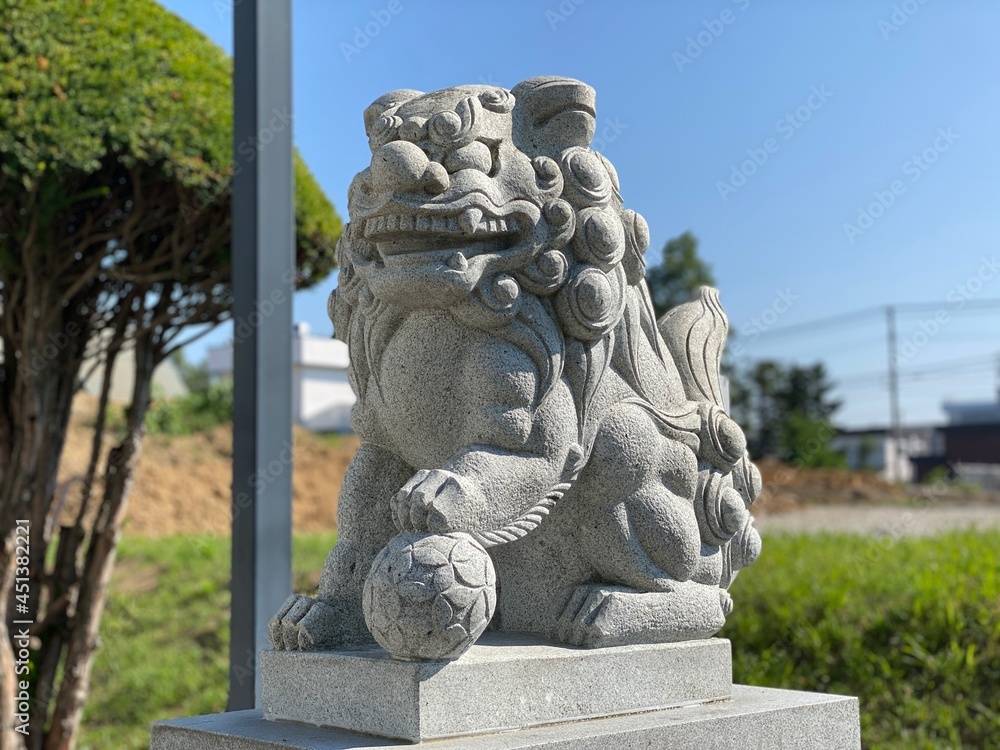 stone lion statue