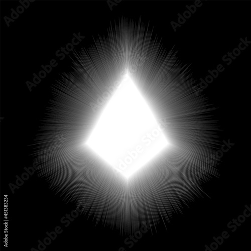 Pyramid shape shine effect, Manga vector