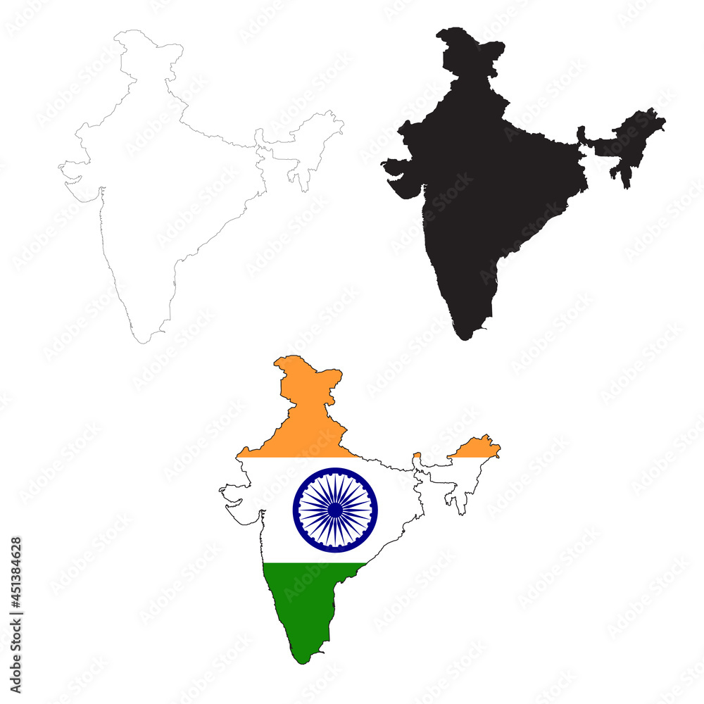 india map on white background. India map sign. indian map symbol. flat ...