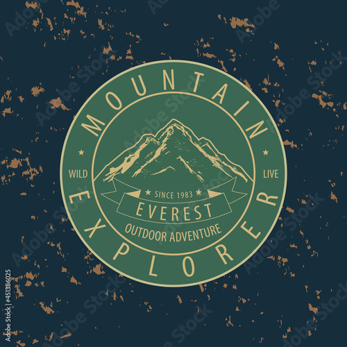 Mountain vintage Logo design, emblem, vector typography, t-shirt graphic, vector eps 10 editable