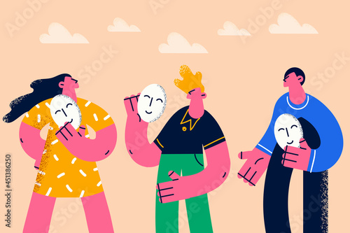 Positivity, changing mood emoji concept