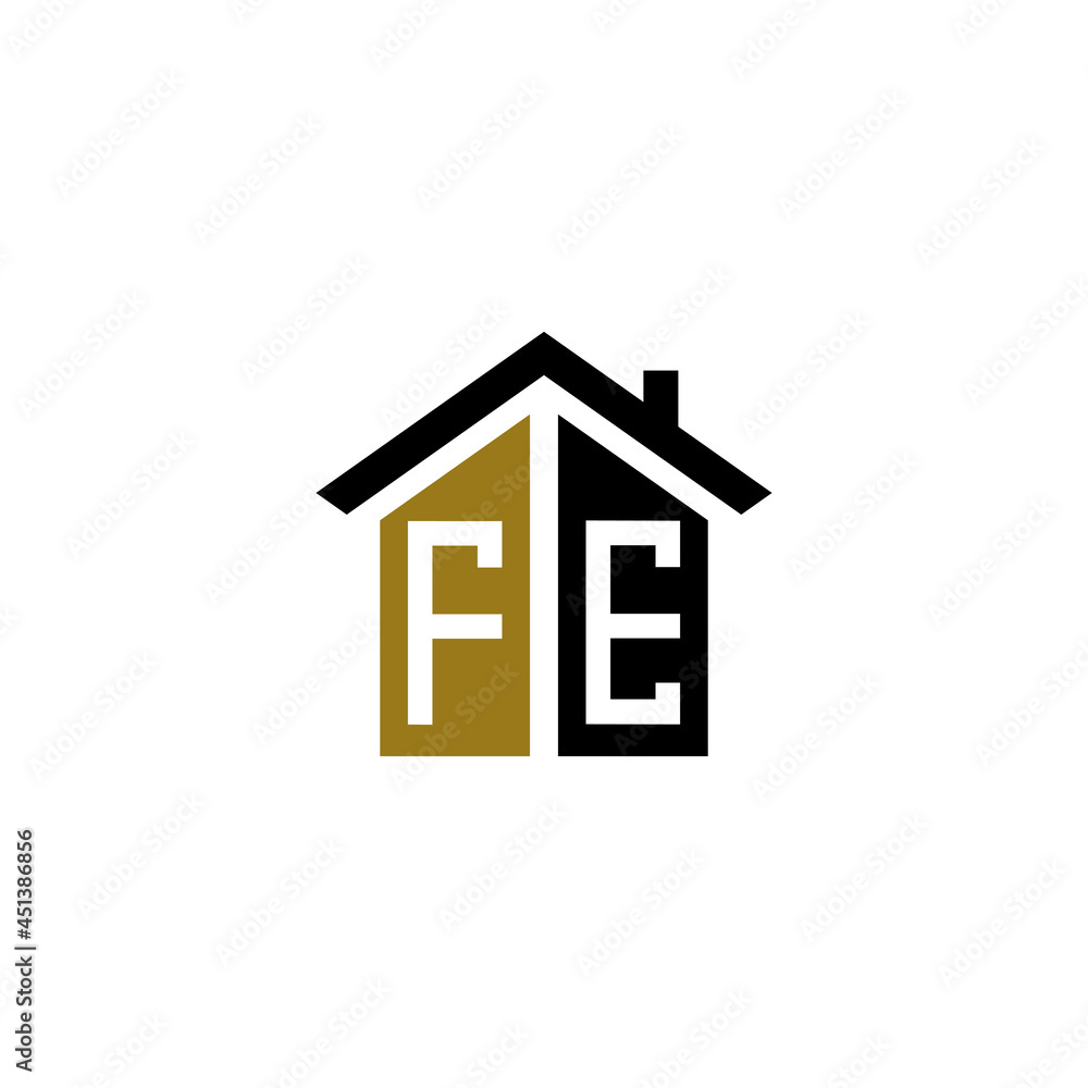 fe initial home logo design vector icon fe initial home logo design vector icon