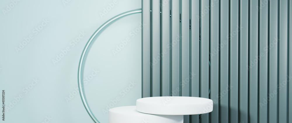 3D rendering of Podium for displaying products, face creams and perfumes background. Mockup for show product. 3D rendering of Podium for displaying products, face creams and perfumes background. Mockup for show product.