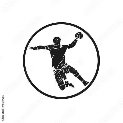 Handballspieler Angriff Vektor Icon