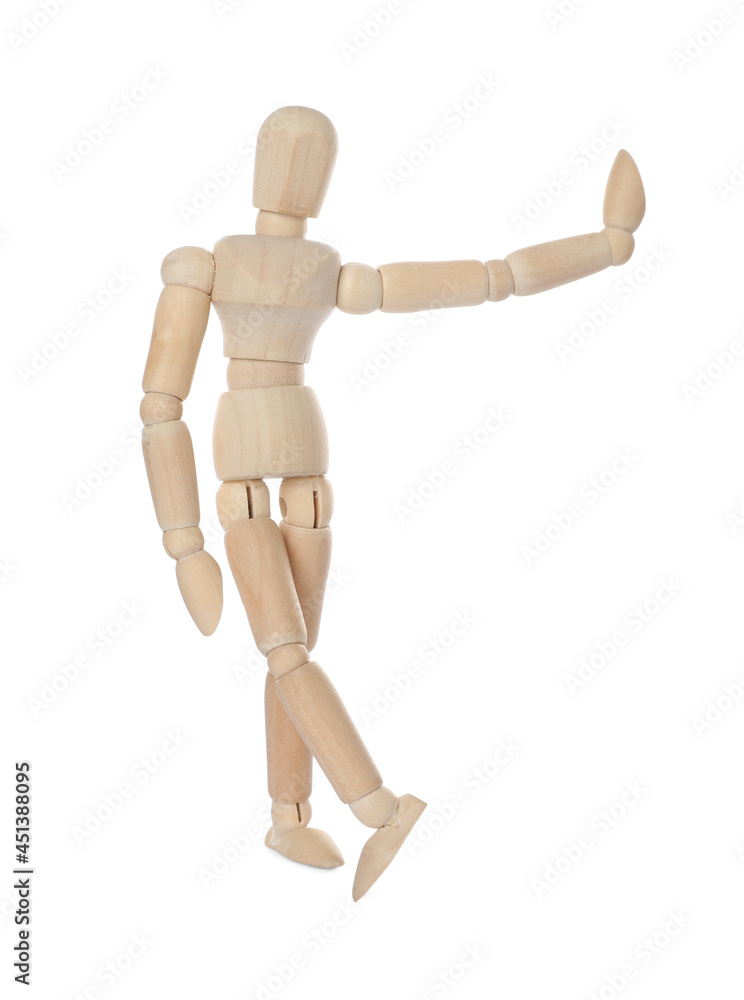 Wooden human model isolated on white. Mini mannequin Wooden human model isolated on white. Mini mannequin