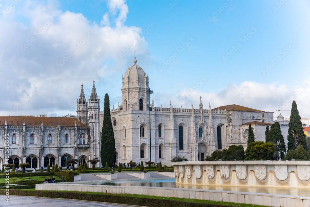 historic monastery Mosteiro dos Jeronimos of Lisbon Portugal