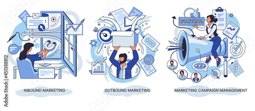 Inbound and outbound marketing. Campaign managment. Email and mobile marketing. Professional marketers service, advertising business. Marketing team do promotion affiliate stratege. Creative metaphors
