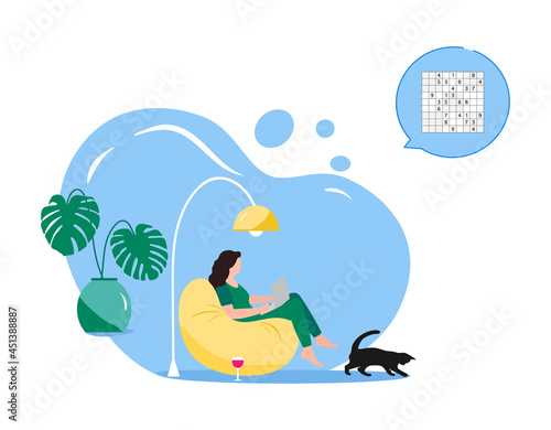 Relax Home People Online Play Solving Sudoku Game