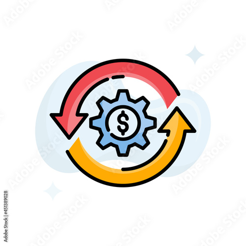 money management vector filled outline icon style illustration. EPS 10 File