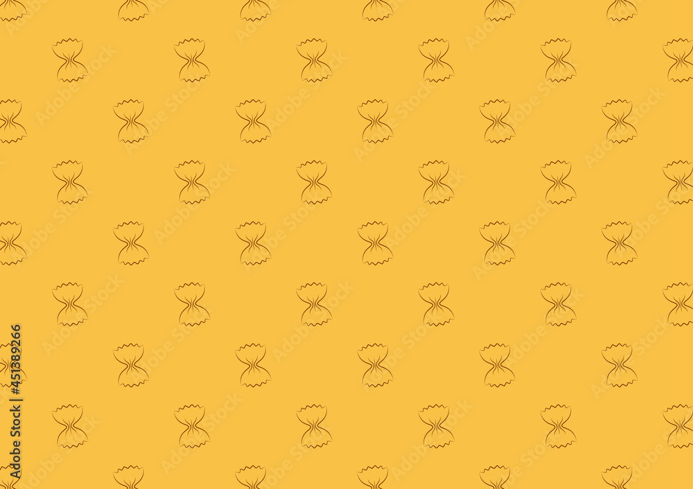 Farfalle pasta pattern wallpaper. Farfalle pasta icon vector. Farfalle pasta pattern wallpaper. Farfalle pasta icon vector.