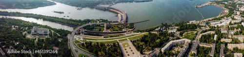 DnepoGES. Zaporozhye hydro power plant on the river Dnepr (Dnipro). photo