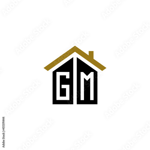 gm initial home logo design vector icon