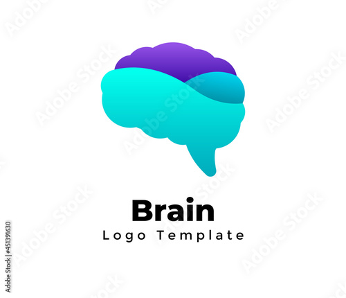 Creative brain vector logo template. Abstract educational status sign. Science medicine element. Digital research. Thinking concept. Artificial intelligence symbol.