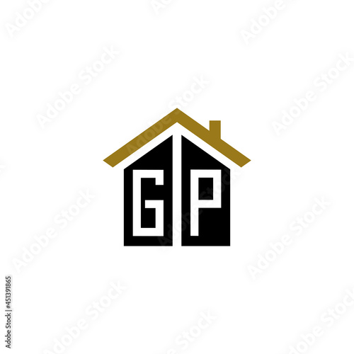 gp initial home logo design vector icon