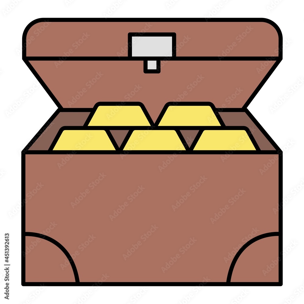 Vector Coin Chest Filled Outline Icon Design Vector Coin Chest Filled Outline Icon Design