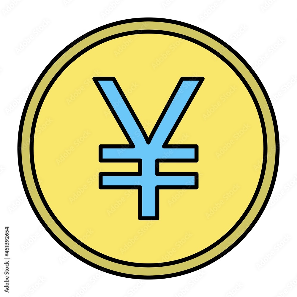Vector Yen Filled Outline Icon Design Vector Yen Filled Outline Icon Design