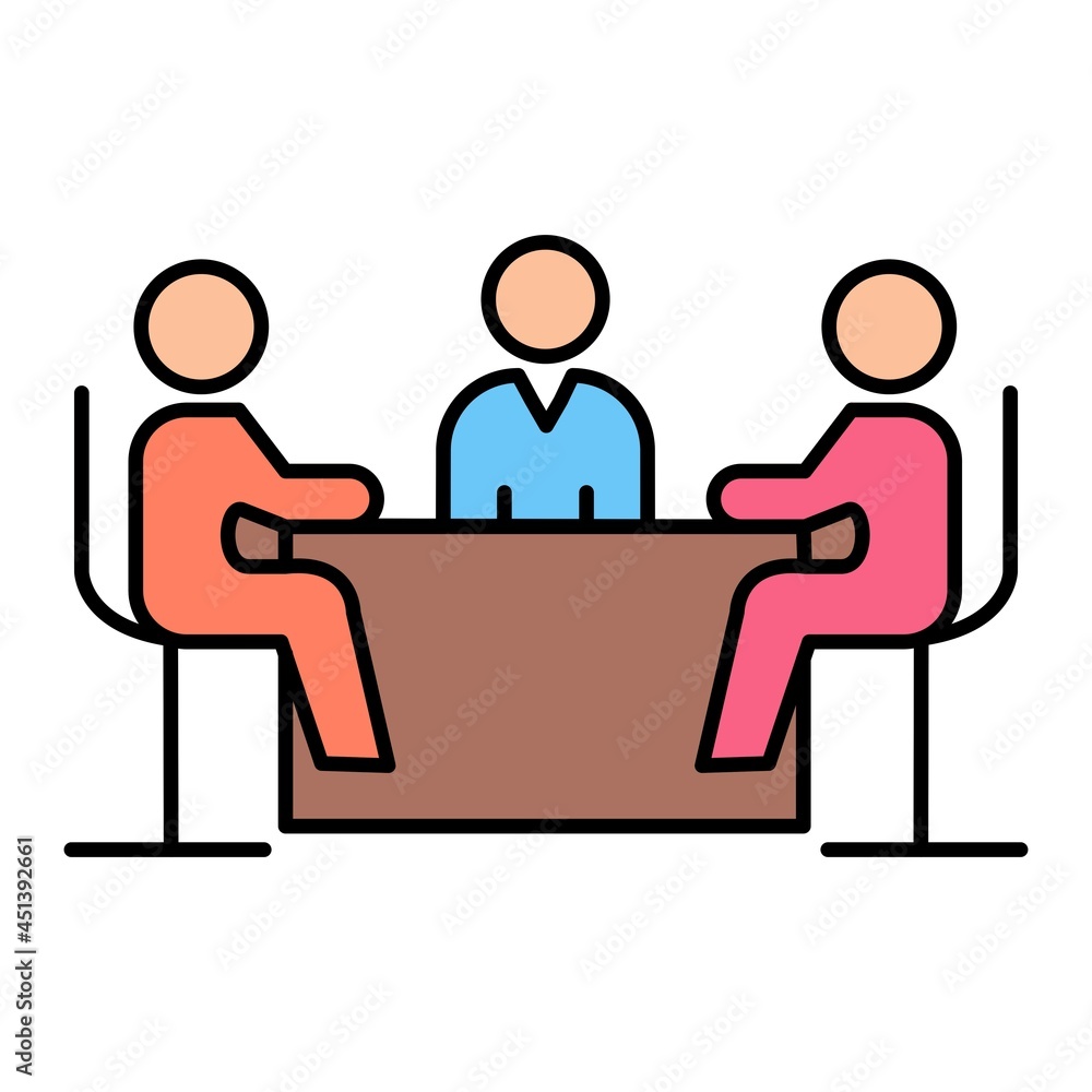 Vector Meeting Filled Outline Icon Design Vector Meeting Filled Outline Icon Design