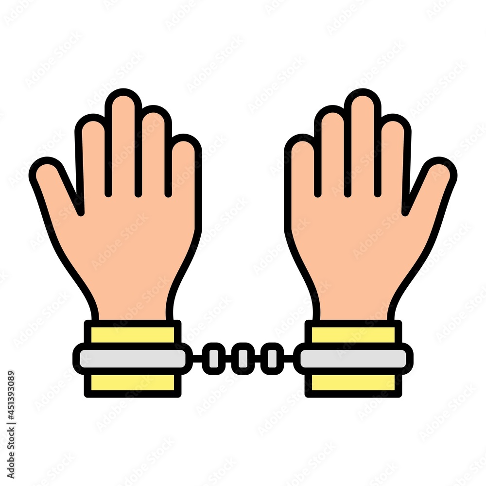 Vector Arrest Filled Outline Icon Design Vector Arrest Filled Outline Icon Design
