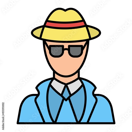 Vector Spy Filled Outline Icon Design